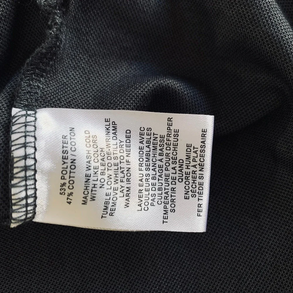 Robert Barakett Polo Shirt Men Large Black Long Sleeve Johnny Collar Minimalist